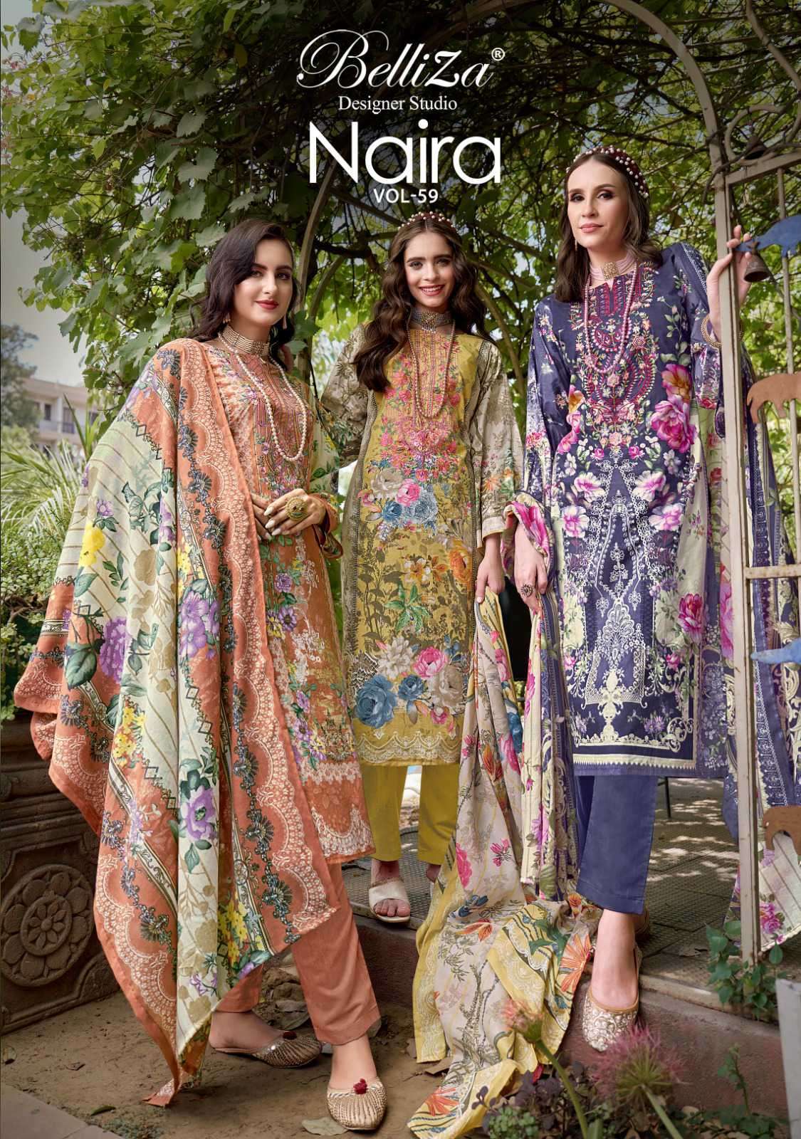 BELLIZA NAIRA VOL 59 PURE COTTON LADIES SUIT CATALOGUE WHOLESALE PRICE SUPPLIER 2024