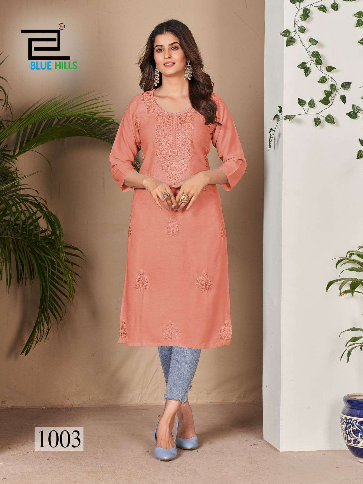 BLUE HILLS SUPRIYA FANCY CHIKEN WORK KURTI CATALOGUE SUPPLIER IN SURAT 2024