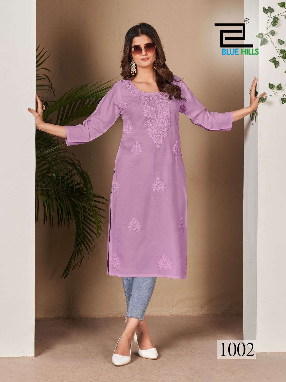 BLUE HILLS SUPRIYA FANCY CHIKEN WORK KURTI CATALOGUE SUPPLIER IN SURAT 2024