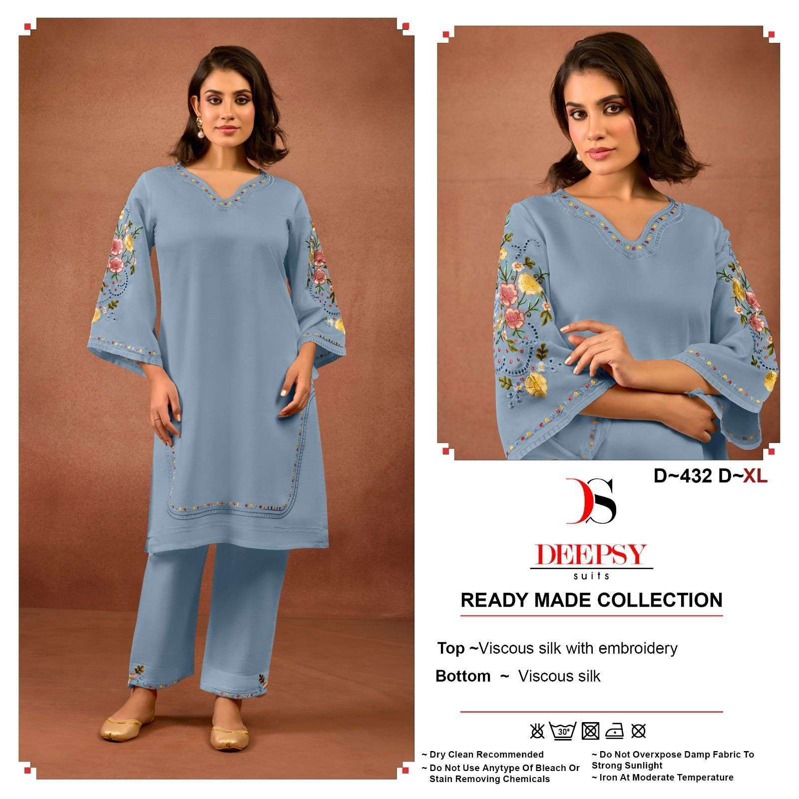 DEEPSY D 432 COLORS FANCY SILK TOP BOTTOM WHOLESALE PRICE SUPPLIER IN SURAT 2024