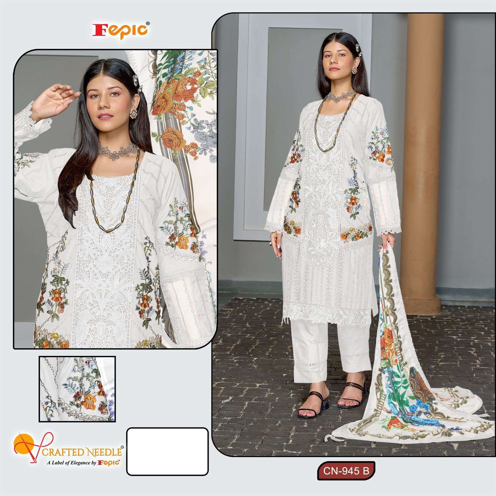 FEPIC CN 945 COLORS READYMADE DESIGNER PAKISTANI COTTON SUIT SUPPLIER IN SURAT 2024