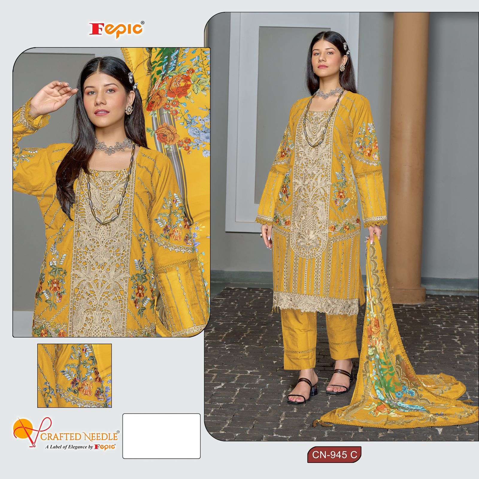 FEPIC CN 945 COLORS READYMADE DESIGNER PAKISTANI COTTON SUIT SUPPLIER IN SURAT 2024