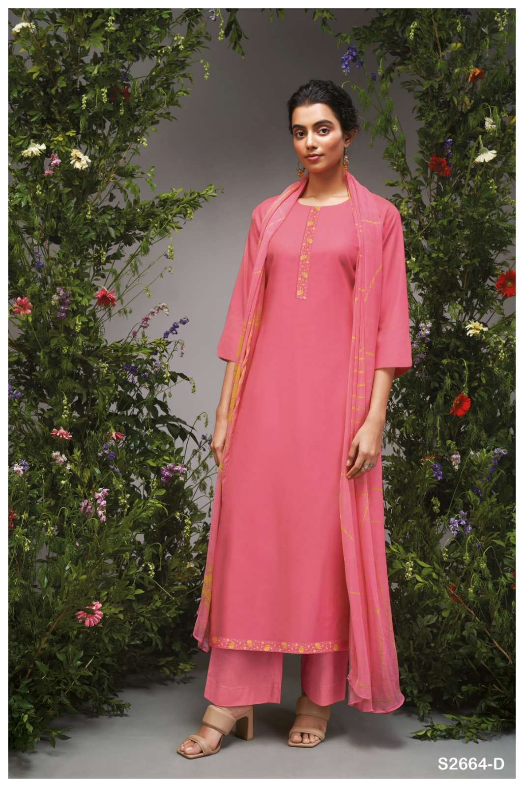 GANGA FASHION BELLE 2664 UNSTITCH GANGA SUIT CATALOGUE WHOLESALER IN SURAT 2024