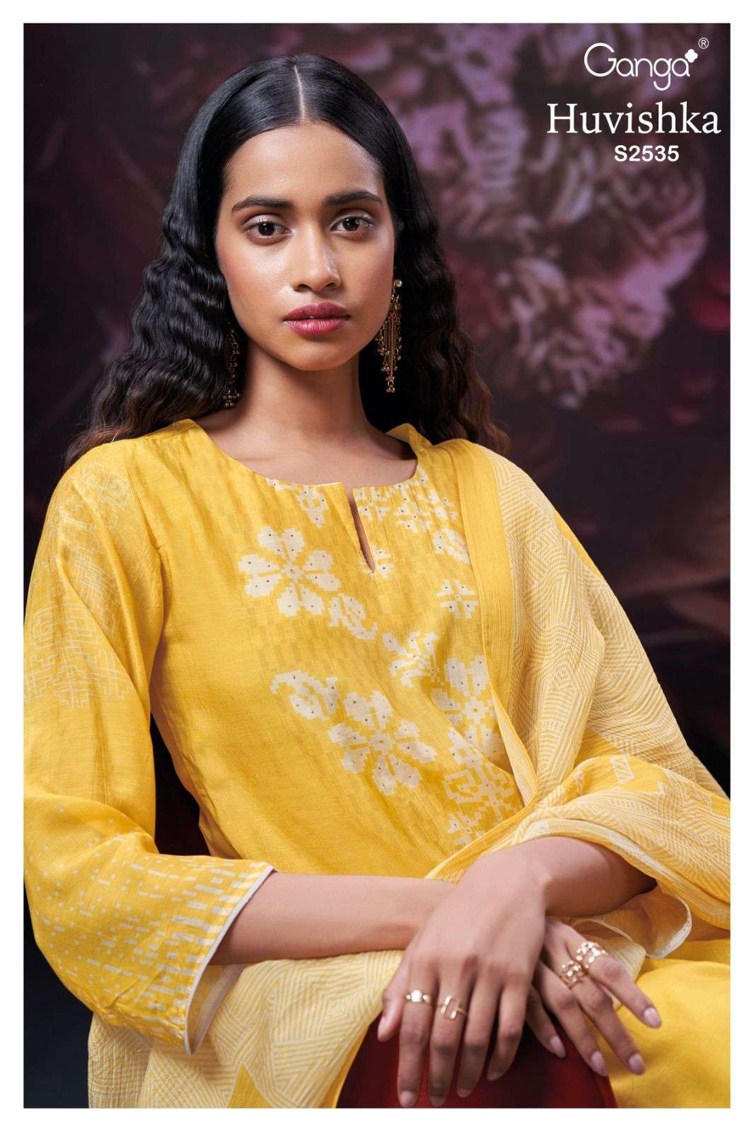 GANGA FASHION HUVISHKA 2535 BEMBERG SILK LADIES SUIT CATALOGUE WHOLESALE PRICE 2024