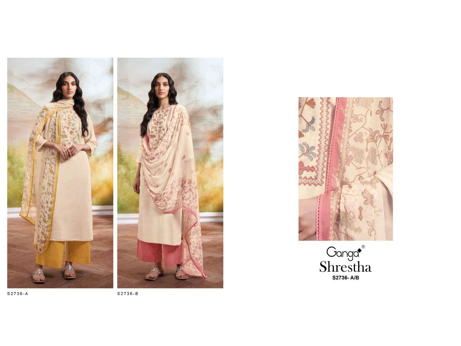 GANGA FASHION SHRESTHA 2736 COTTON EXCLUSIVE DRESS CATALOG EXPORTER IN SURAT 
