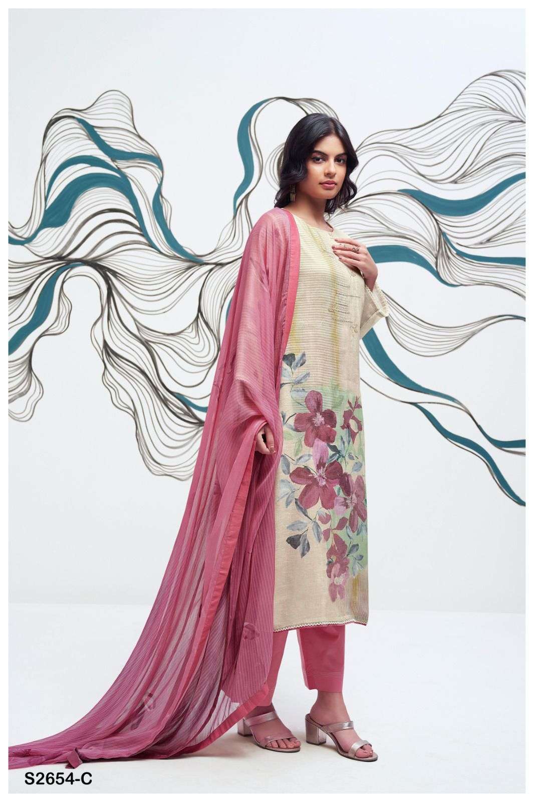 GANGA WINONA 2654 LINEN SUIT CATALOGUE WHOLESALE PRICE SURAT 2024