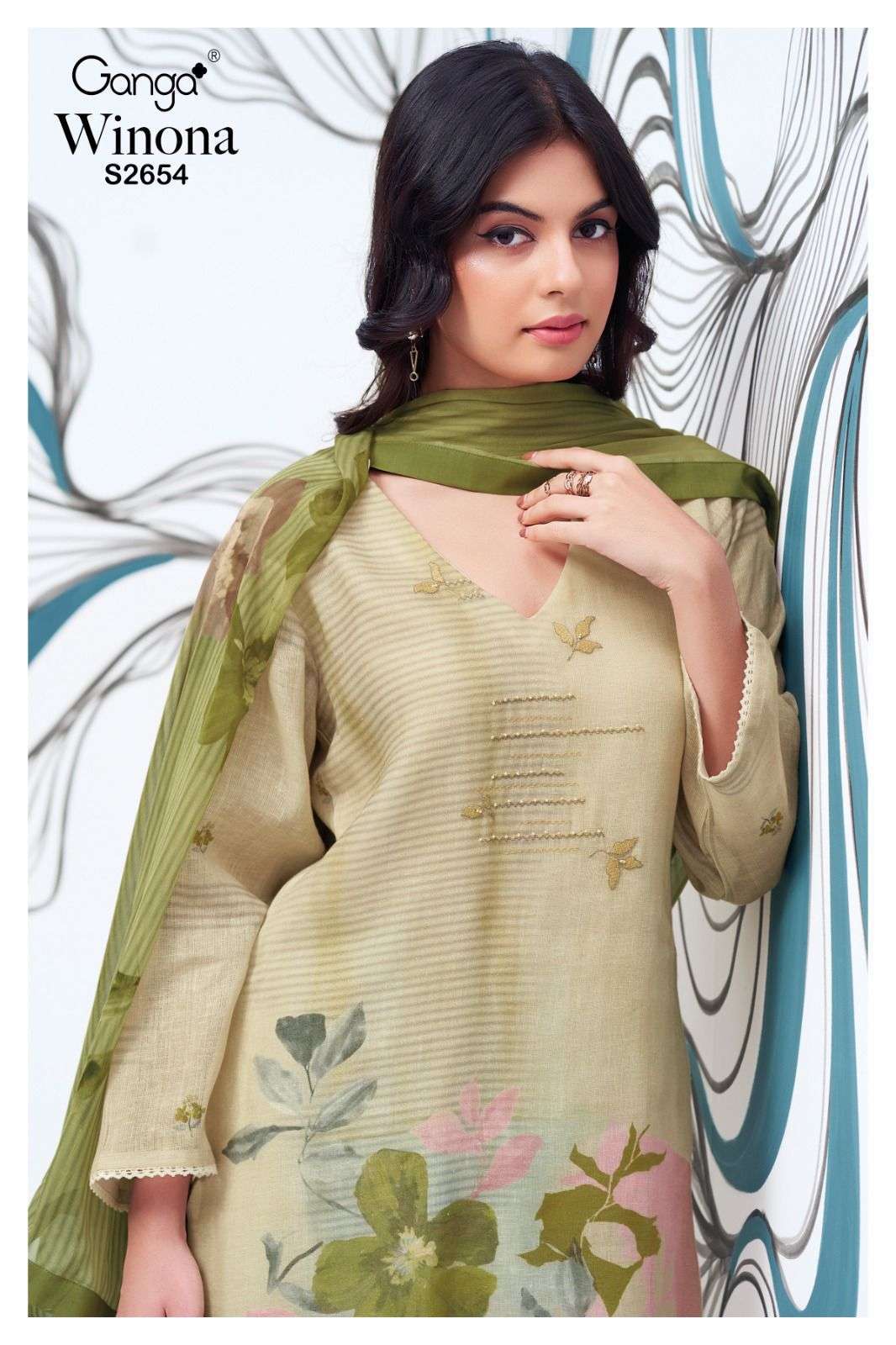 GANGA WINONA 2654 LINEN SUIT CATALOGUE WHOLESALE PRICE SURAT 2024