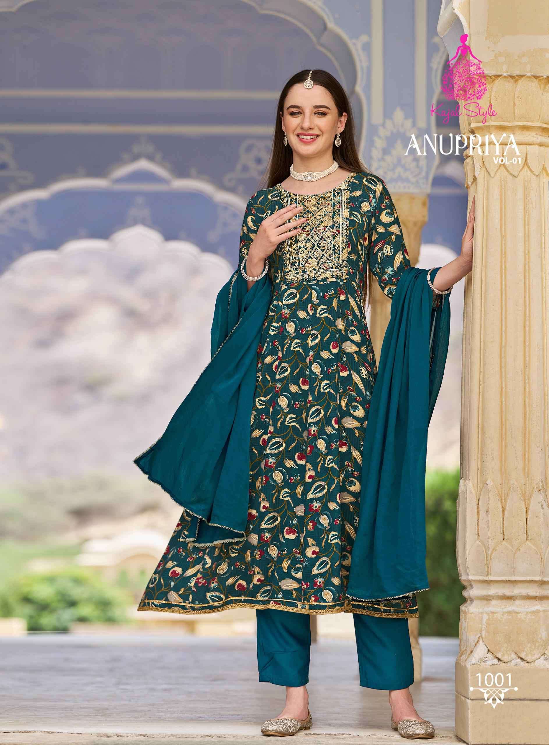 KAJAL STYLE ANUPRIYA VOL 1 READYMADE SUIT CATALOG EXPORTER IN SURAT 