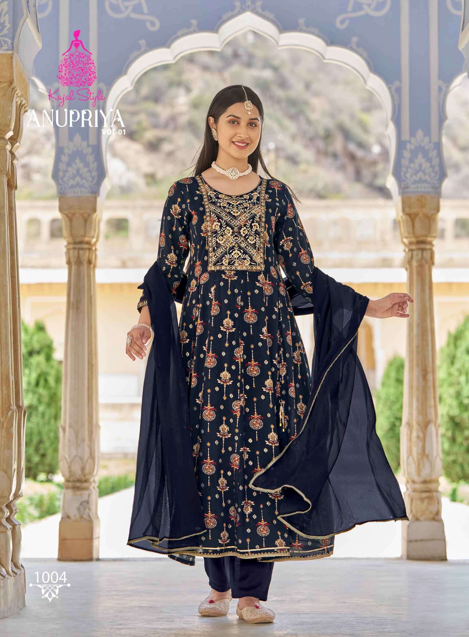 KAJAL STYLE ANUPRIYA VOL 1 READYMADE SUIT CATALOG EXPORTER IN SURAT 