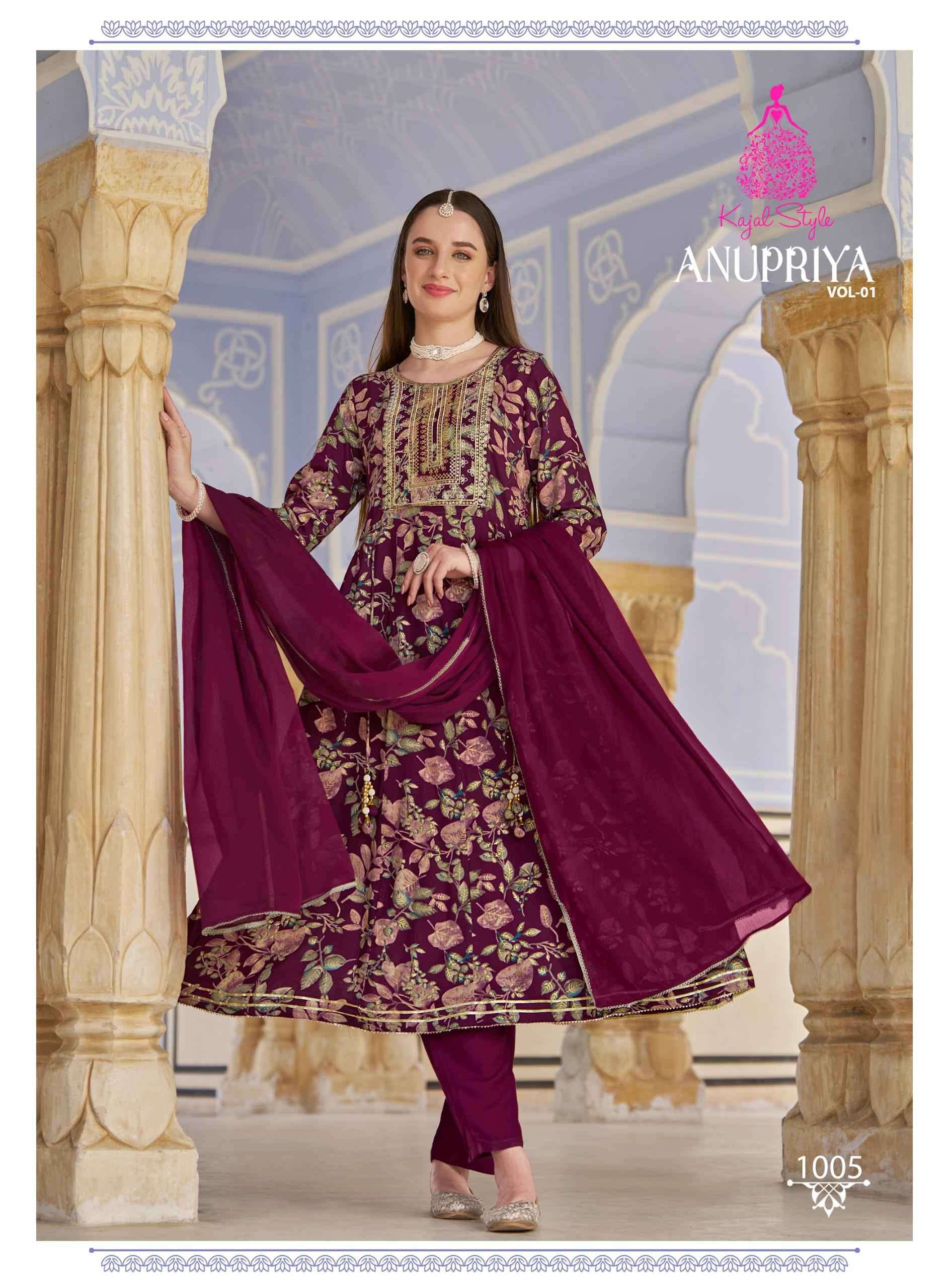 KAJAL STYLE ANUPRIYA VOL 1 READYMADE SUIT CATALOG EXPORTER IN SURAT 