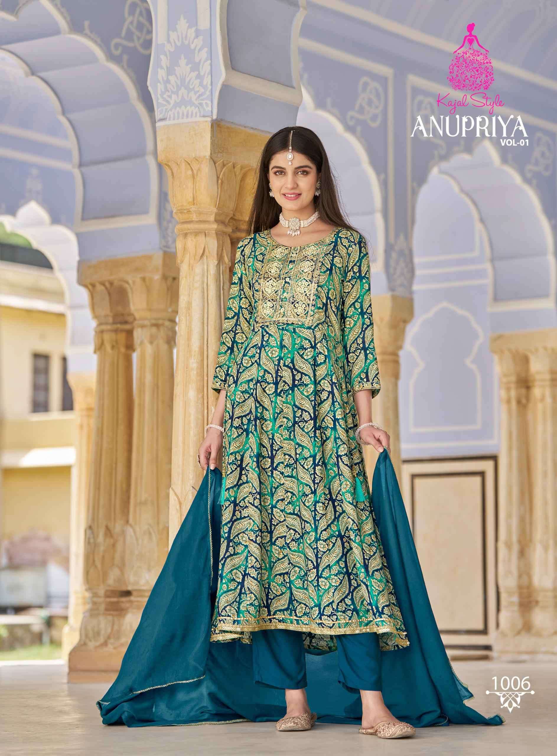 KAJAL STYLE ANUPRIYA VOL 1 READYMADE SUIT CATALOG EXPORTER IN SURAT 
