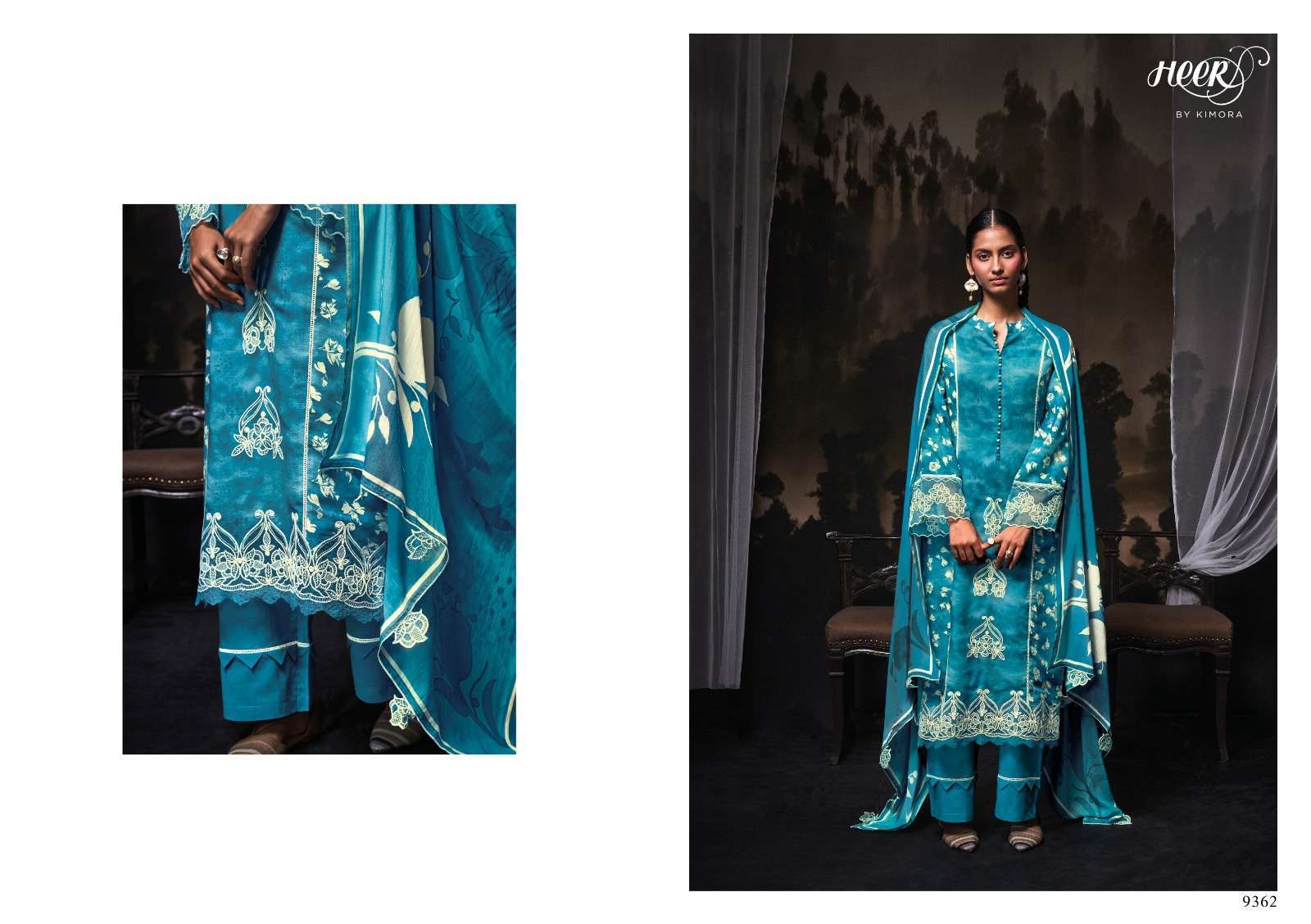 KIMORA HEER YAAR PURE MUSLIN DESIGNER SUIT CATALOGUE WHOLESALE PRICE SURAT 