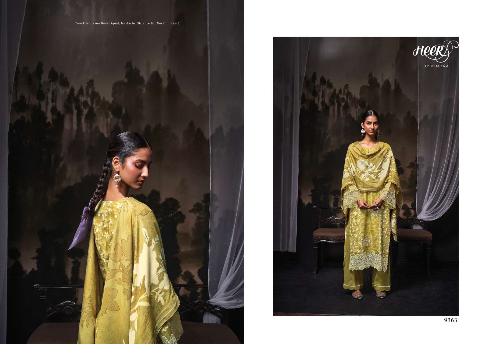 KIMORA HEER YAAR PURE MUSLIN DESIGNER SUIT CATALOGUE WHOLESALE PRICE SURAT 