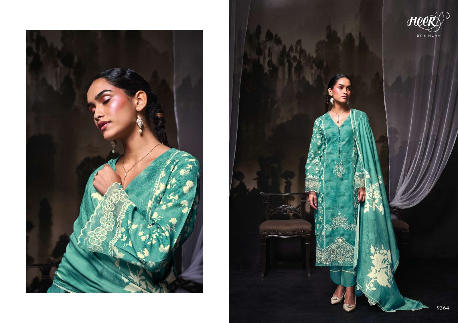 KIMORA HEER YAAR PURE MUSLIN DESIGNER SUIT CATALOGUE WHOLESALE PRICE SURAT 