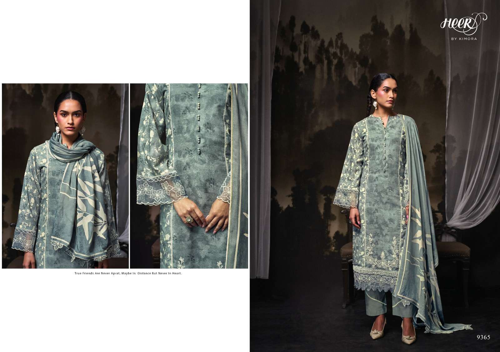 KIMORA HEER YAAR PURE MUSLIN DESIGNER SUIT CATALOGUE WHOLESALE PRICE SURAT 