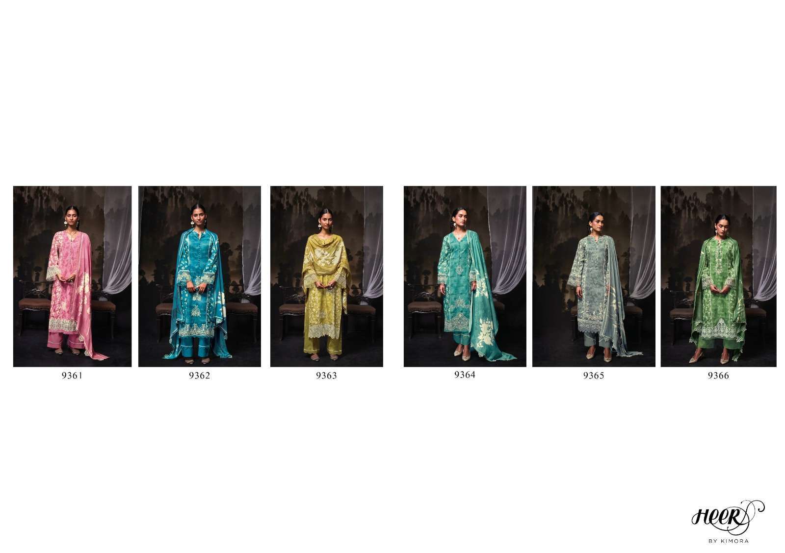 KIMORA HEER YAAR PURE MUSLIN DESIGNER SUIT CATALOGUE WHOLESALE PRICE SURAT 