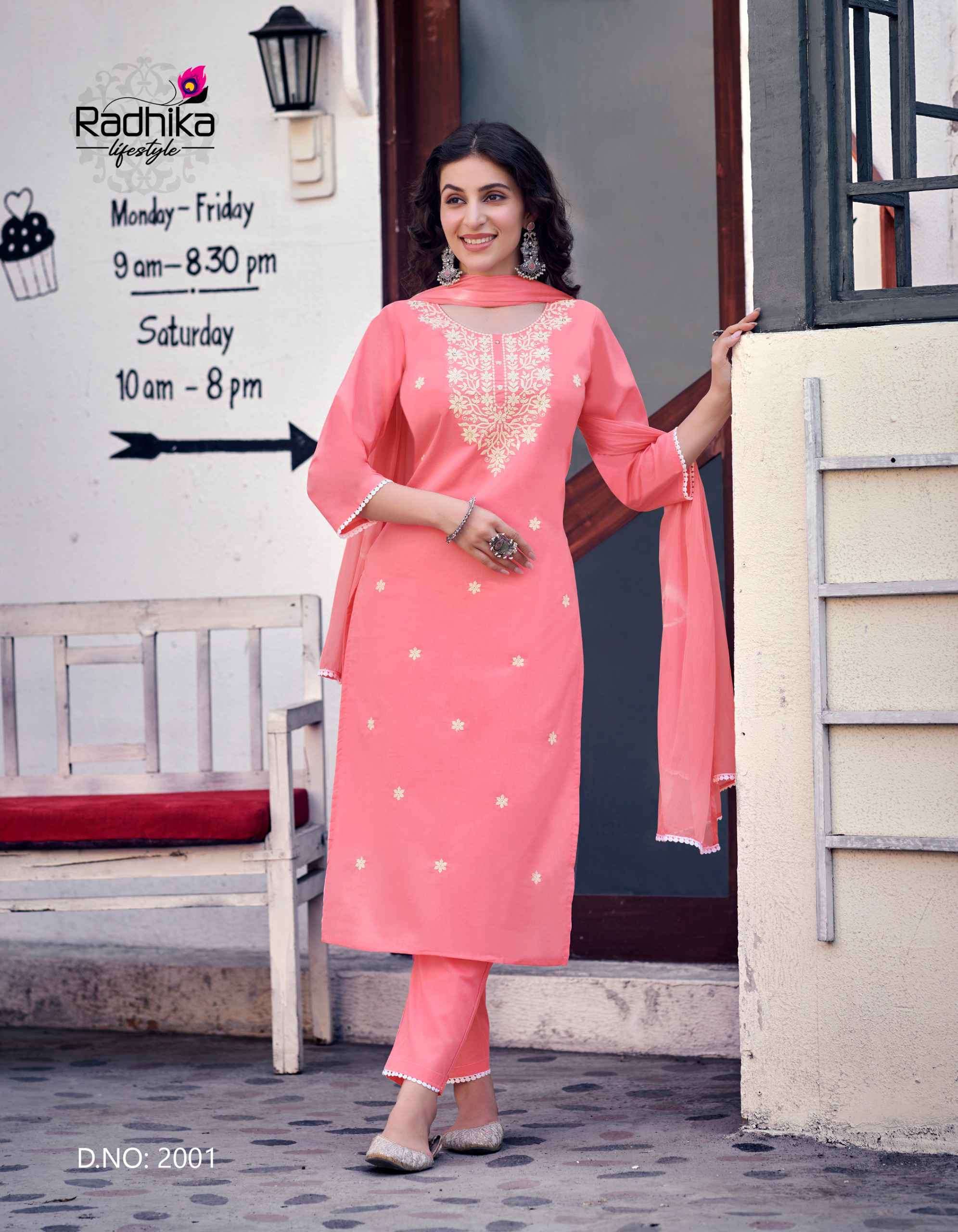 RADHIKA LIFESTYLE COTTON CULTURE VOL 2 KURTI PANT WITH DUPATTA LATEST CATALOGUE SUPPLIER 