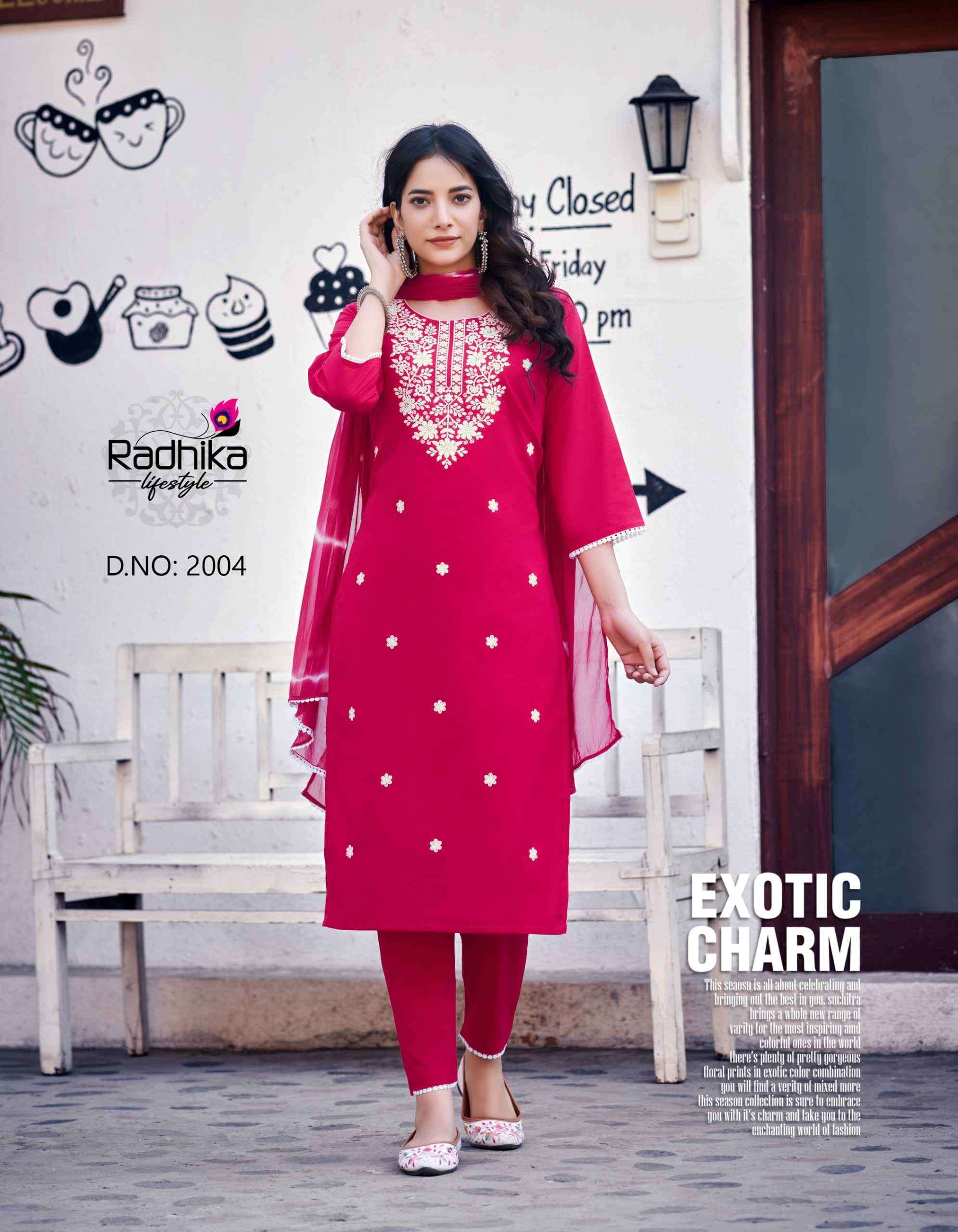 RADHIKA LIFESTYLE COTTON CULTURE VOL 2 KURTI PANT WITH DUPATTA LATEST CATALOGUE SUPPLIER 