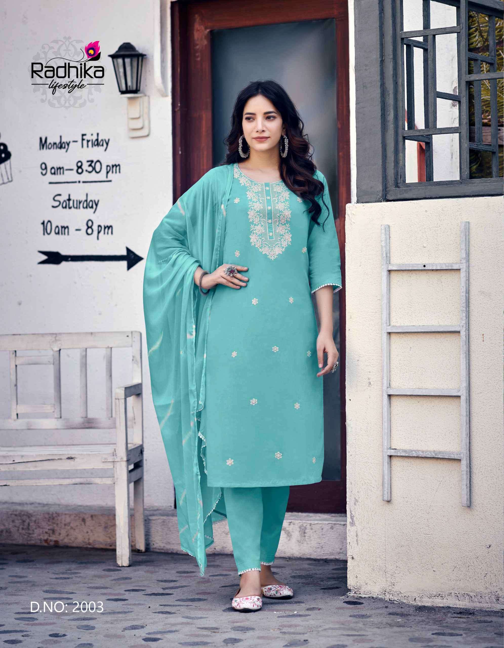 RADHIKA LIFESTYLE COTTON CULTURE VOL 2 KURTI PANT WITH DUPATTA LATEST CATALOGUE SUPPLIER 