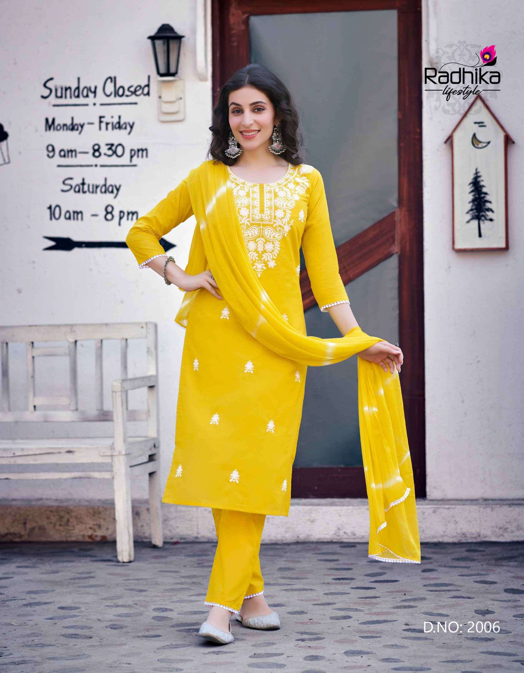 RADHIKA LIFESTYLE COTTON CULTURE VOL 2 KURTI PANT WITH DUPATTA LATEST CATALOGUE SUPPLIER 