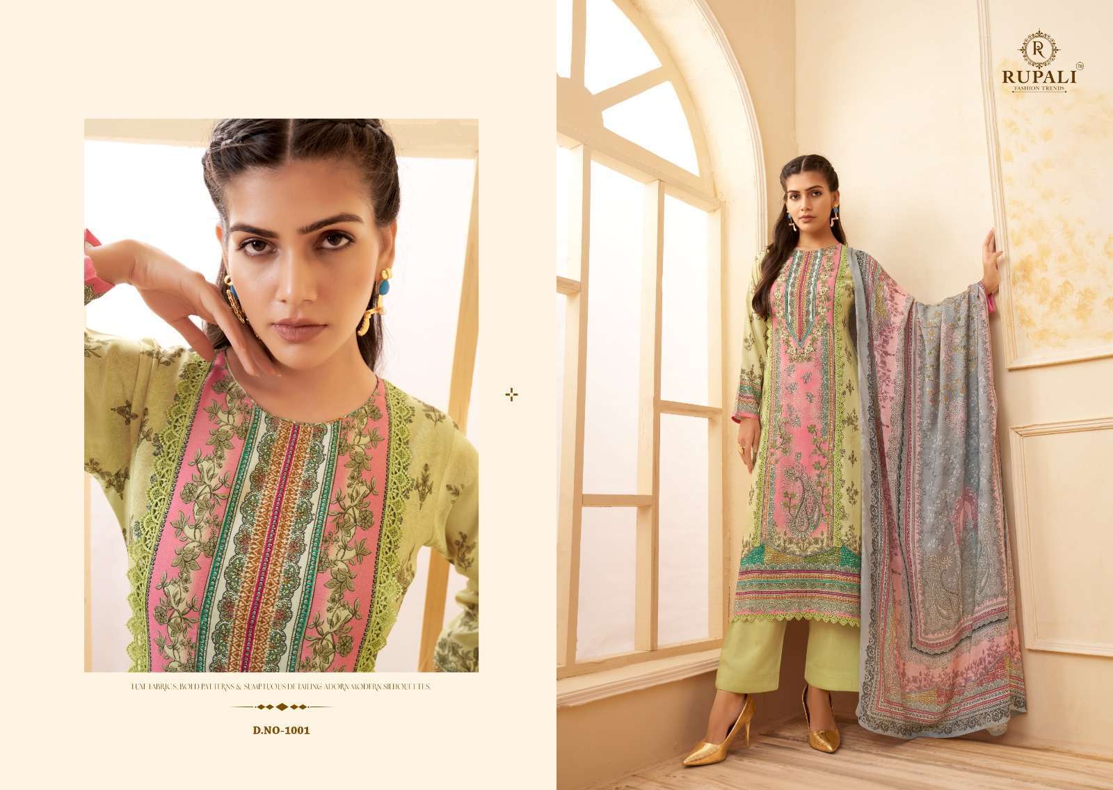 RUPALI FASHION HARLI PURE VISCOSE MUSLIN DRESS CATALOGUE WHOLESALE PRICE SURAT 2024