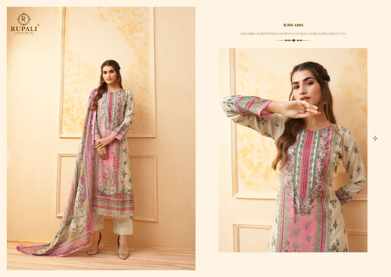 RUPALI FASHION HARLI PURE VISCOSE MUSLIN DRESS CATALOGUE WHOLESALE PRICE SURAT 2024