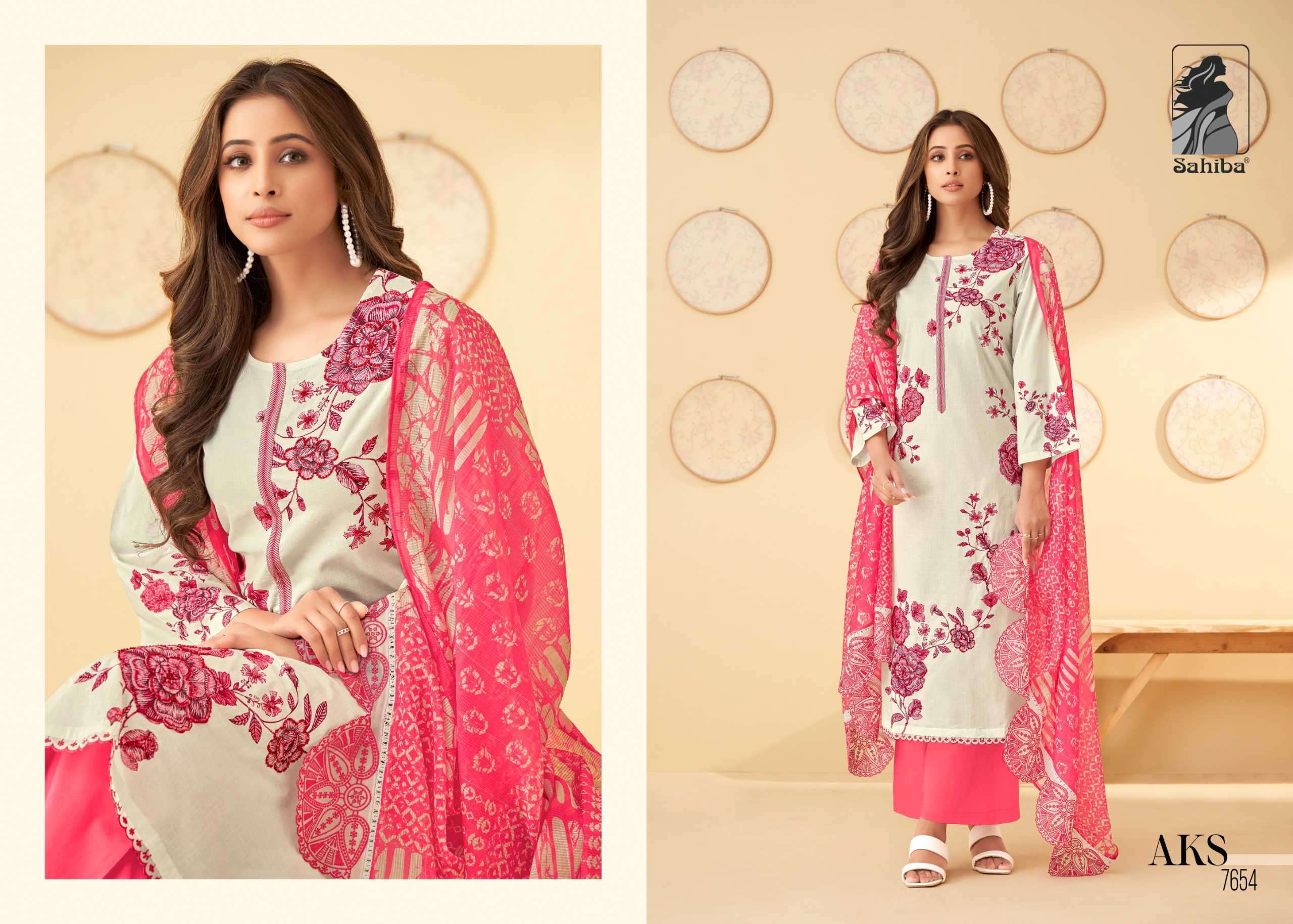 SAHIBA AKS LAWN COTTON SALWER KAMEEZ CATALOGUE WHOLESALE PRICE SURAT 2024