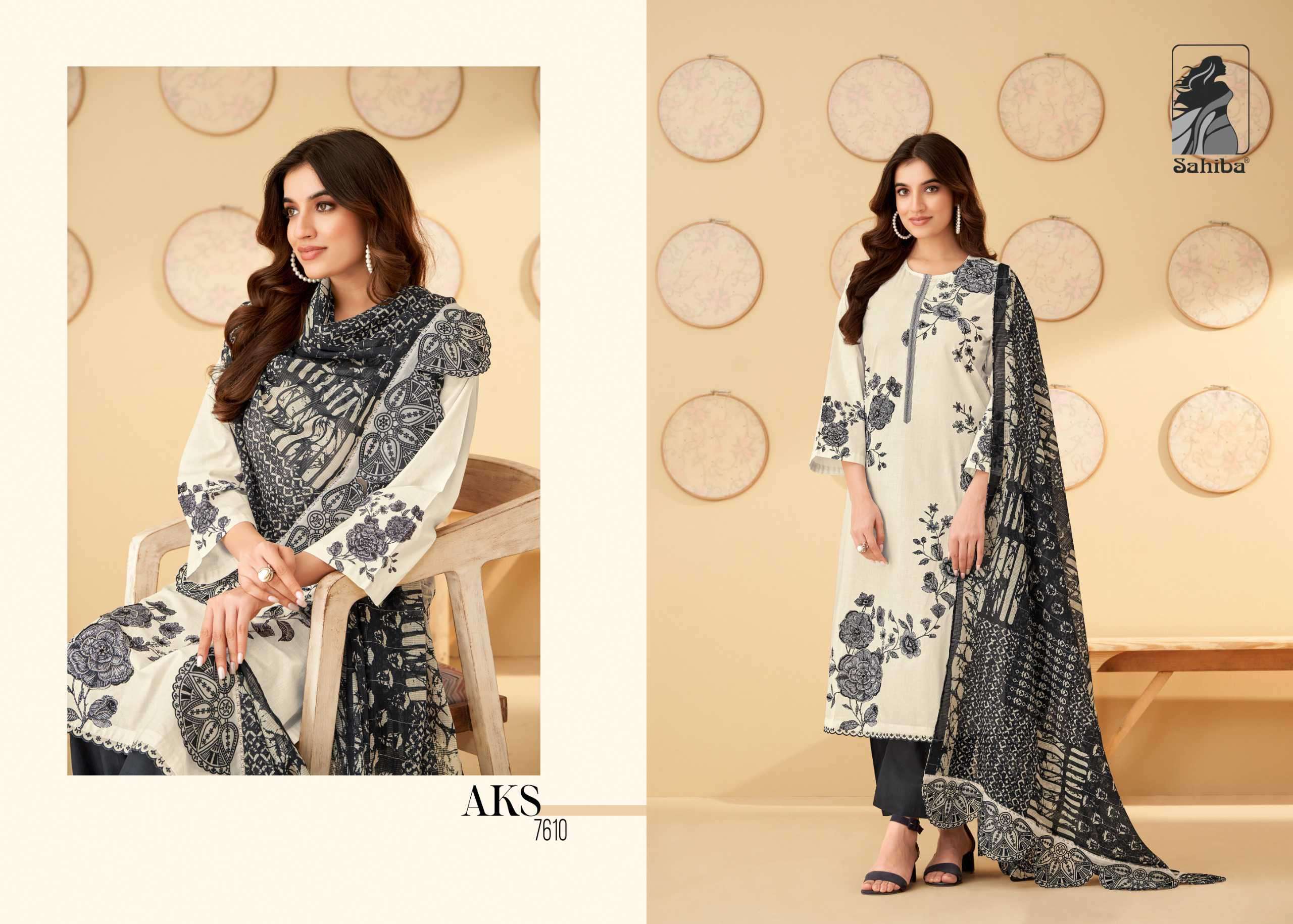 SAHIBA AKS LAWN COTTON SALWER KAMEEZ CATALOGUE WHOLESALE PRICE SURAT 2024