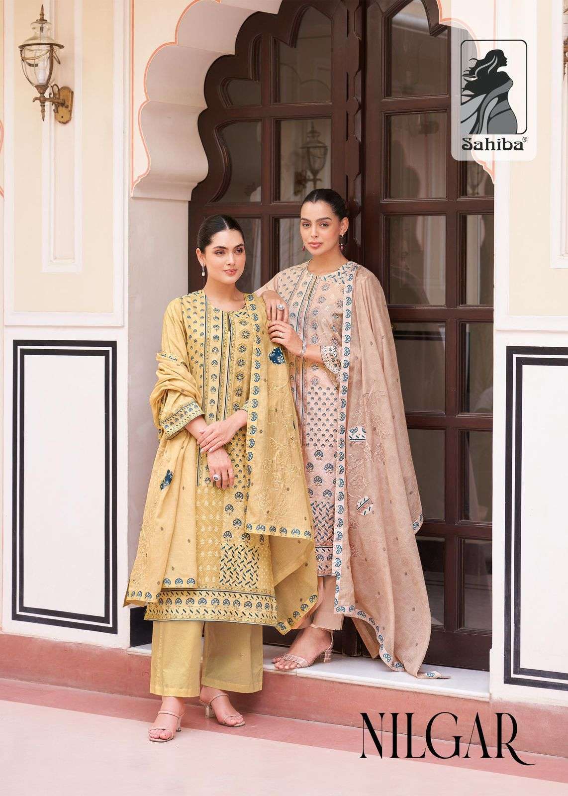 SAHIBA NILGAR PURE COTTON LAWN HANDWORK DRESS CATALOG EXPORTER IN SURAT 2024