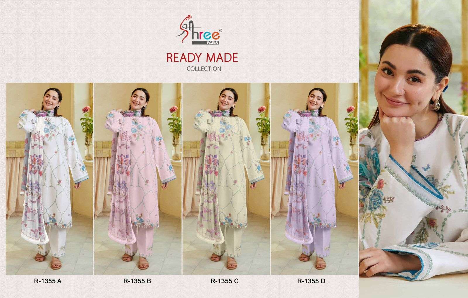 SHREE FABS R 1355 COLORS READYMADE PAKISTANI COTTON DRESS NEW COLLECTION