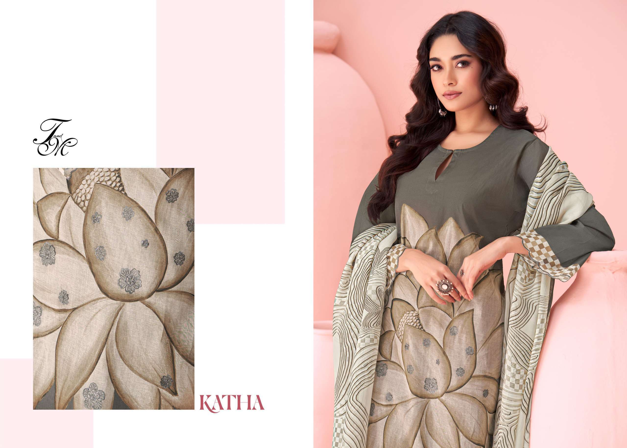 T AND M DESIGNER KATHA LATEST DESIGNER ORGANDY SUIT CATALOGUE WHOLESALE PRICE 