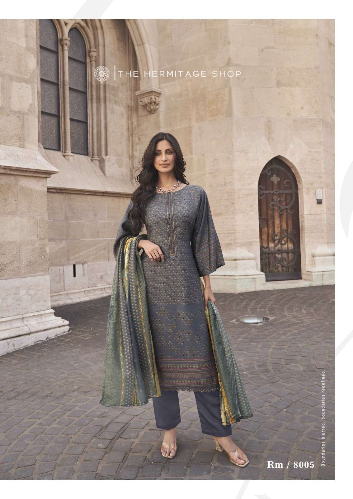 THE HERMITAGE ROZ MEHER KARACHI PRINT LAWN SUIT SUPPLIER 