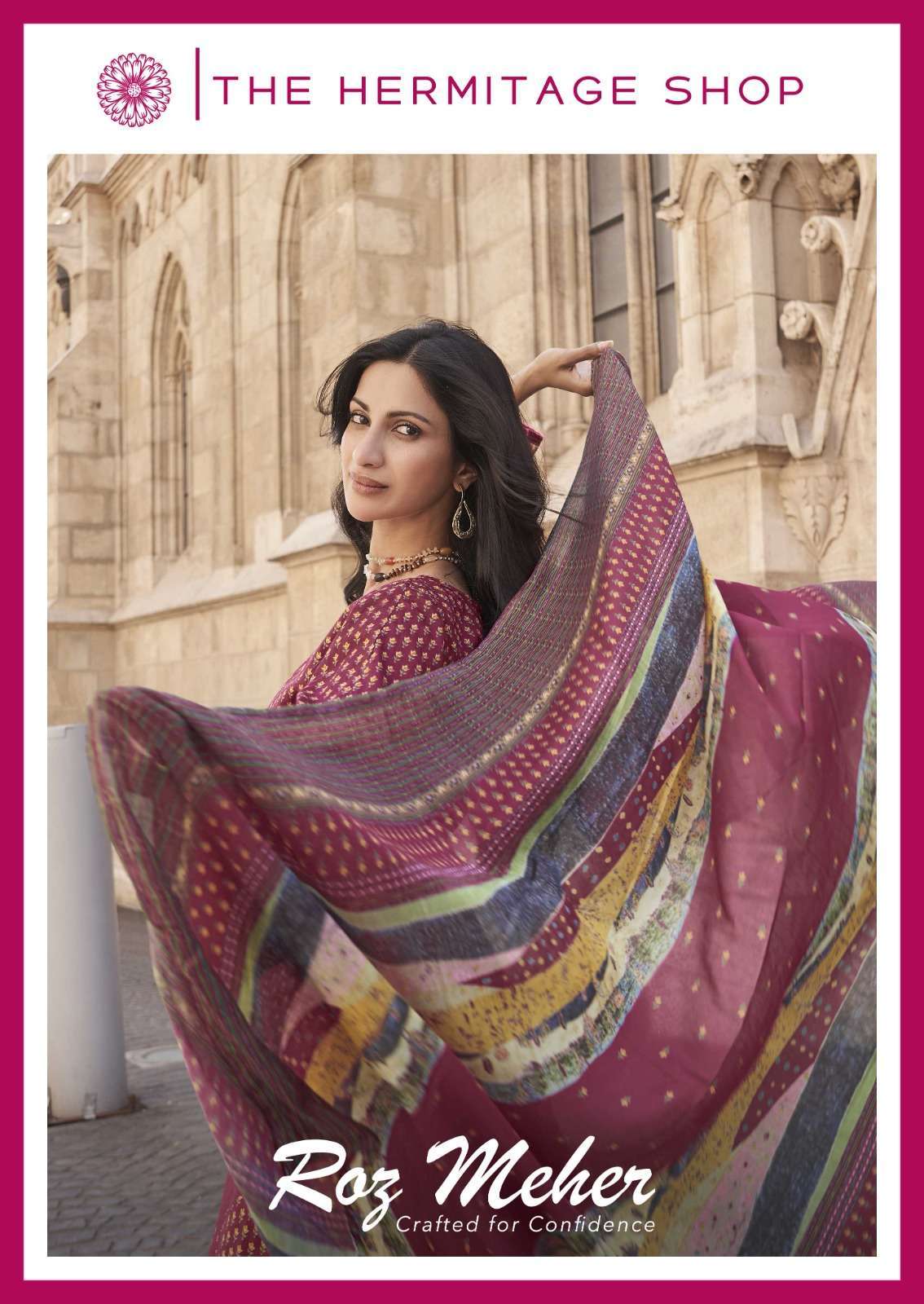THE HERMITAGE ROZ MEHER KARACHI PRINT LAWN SUIT SUPPLIER 