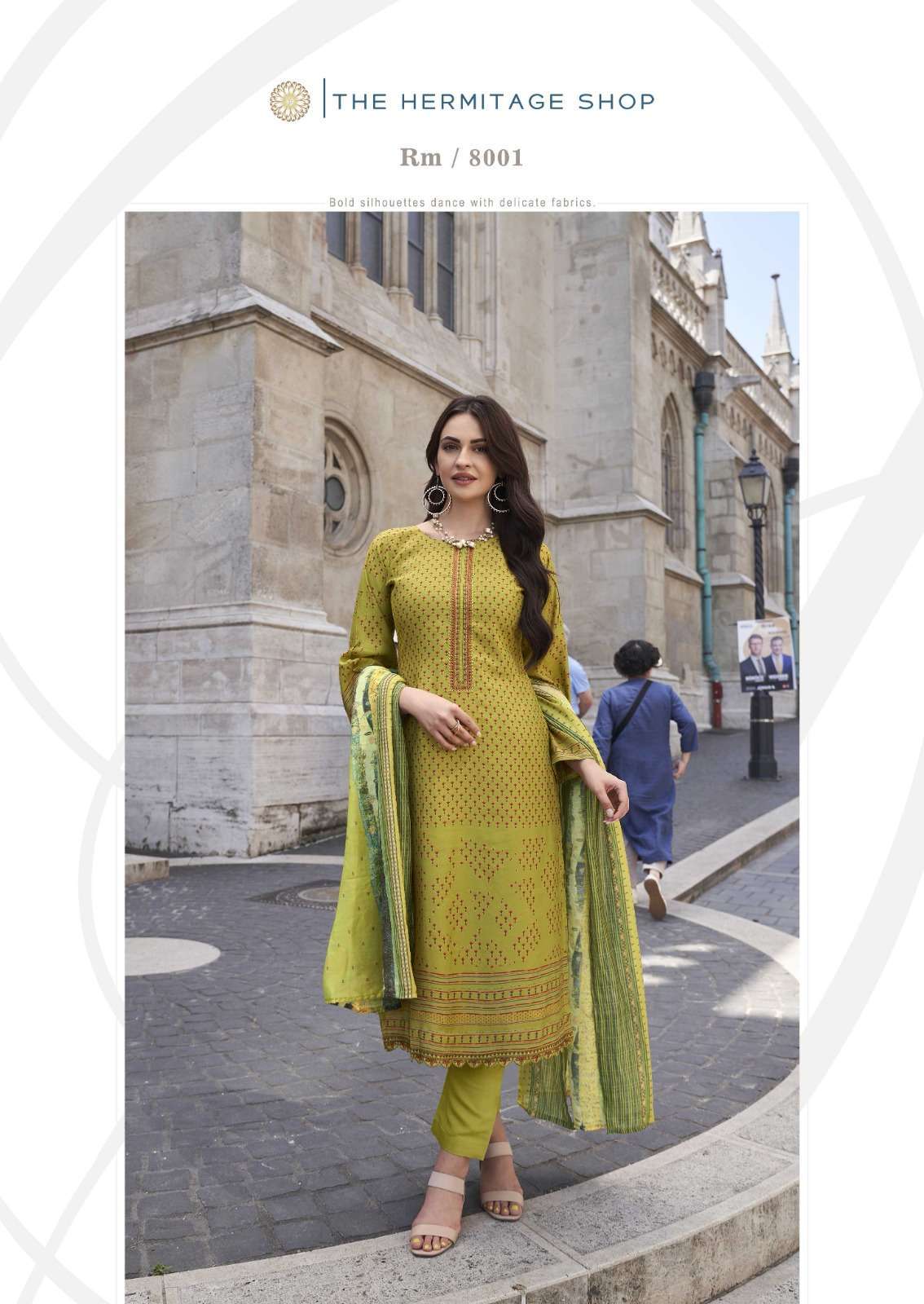 THE HERMITAGE ROZ MEHER KARACHI PRINT LAWN SUIT SUPPLIER 