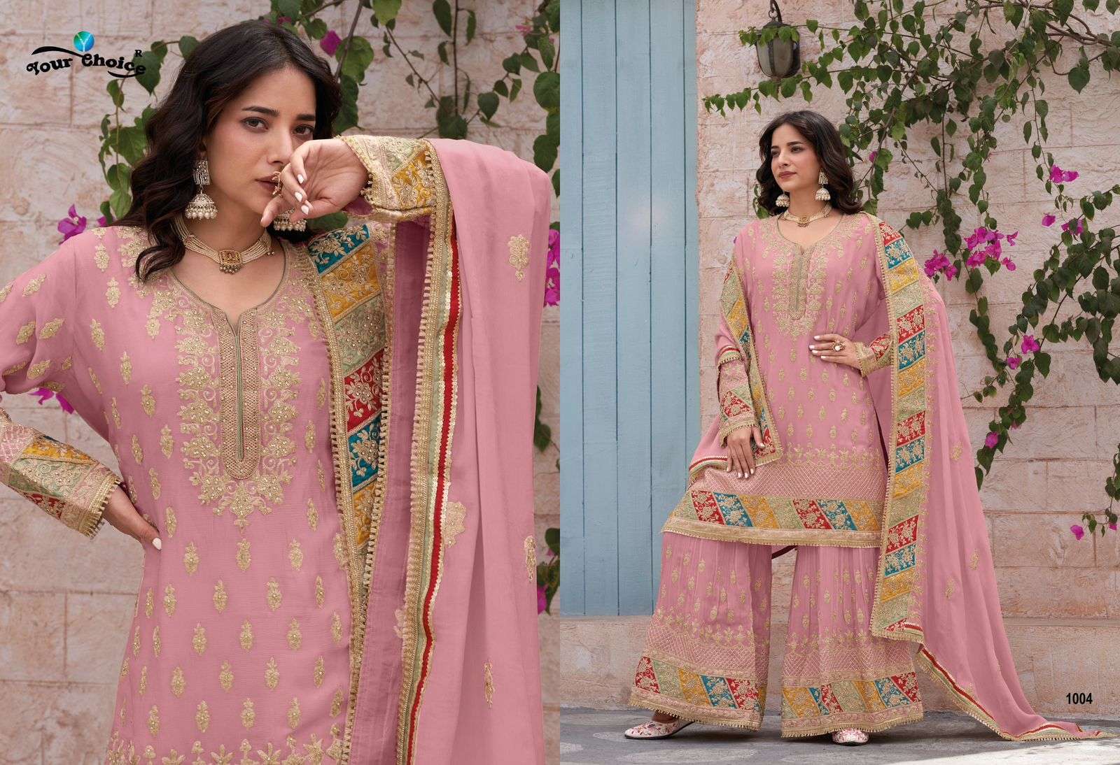 YOUR CHOICE ORBIT LATEST DESIGNER GHARARA DRESS CATALOG WHOLESALER IN SURAT 