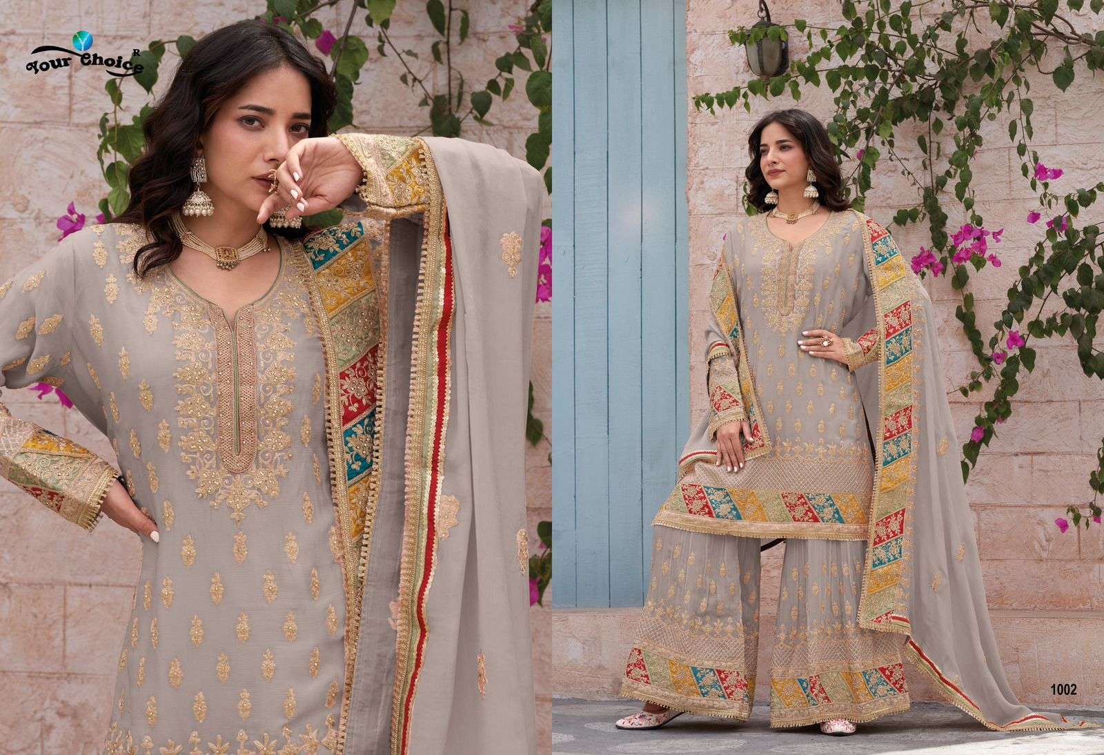 YOUR CHOICE ORBIT LATEST DESIGNER GHARARA DRESS CATALOG WHOLESALER IN SURAT 