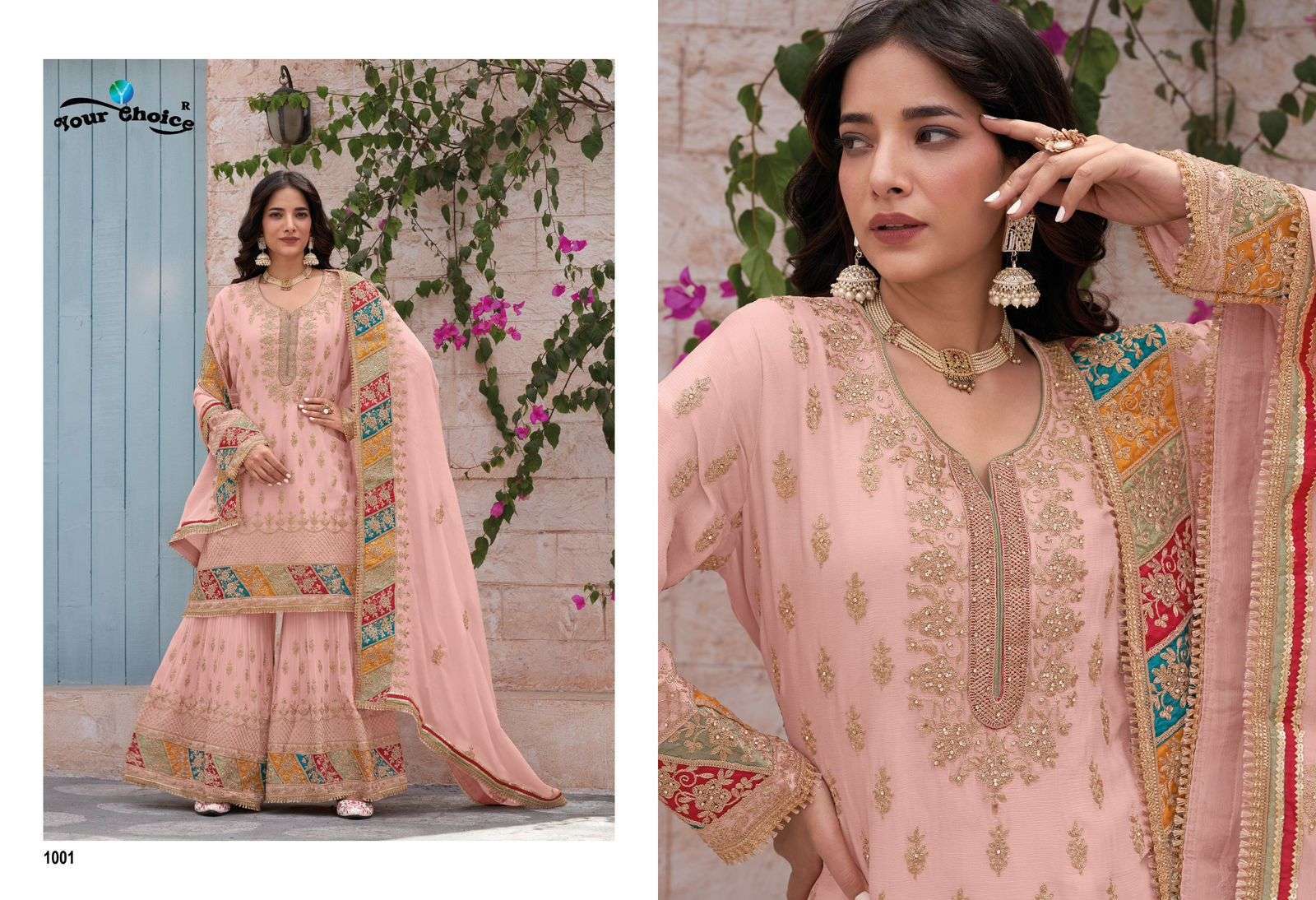 YOUR CHOICE ORBIT LATEST DESIGNER GHARARA DRESS CATALOG WHOLESALER IN SURAT 