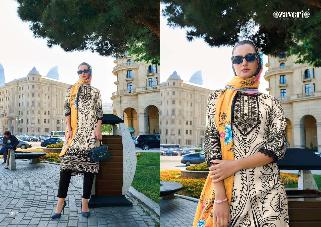 ZAVERI RANGEEN FANCY MUSLIN KURTI PANT WITH DUPATTA LATEST CATALOGUE IN SURAT 