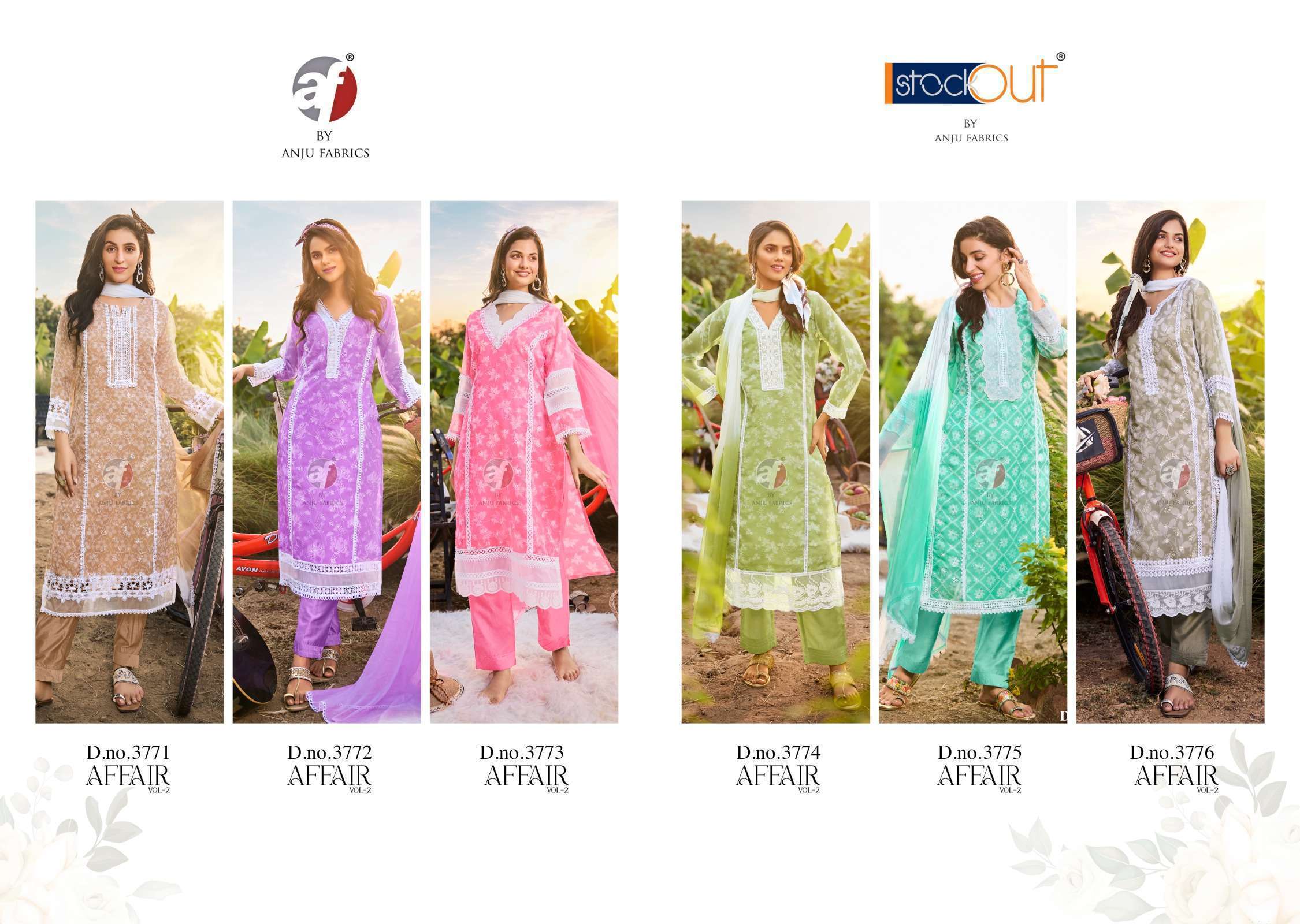 AF STOCK OUT AFFAIR VOL 2 BY ANJU FABRICS READYMADE ORGANZA 3 PIECE SET CATALOG SUPPLIER