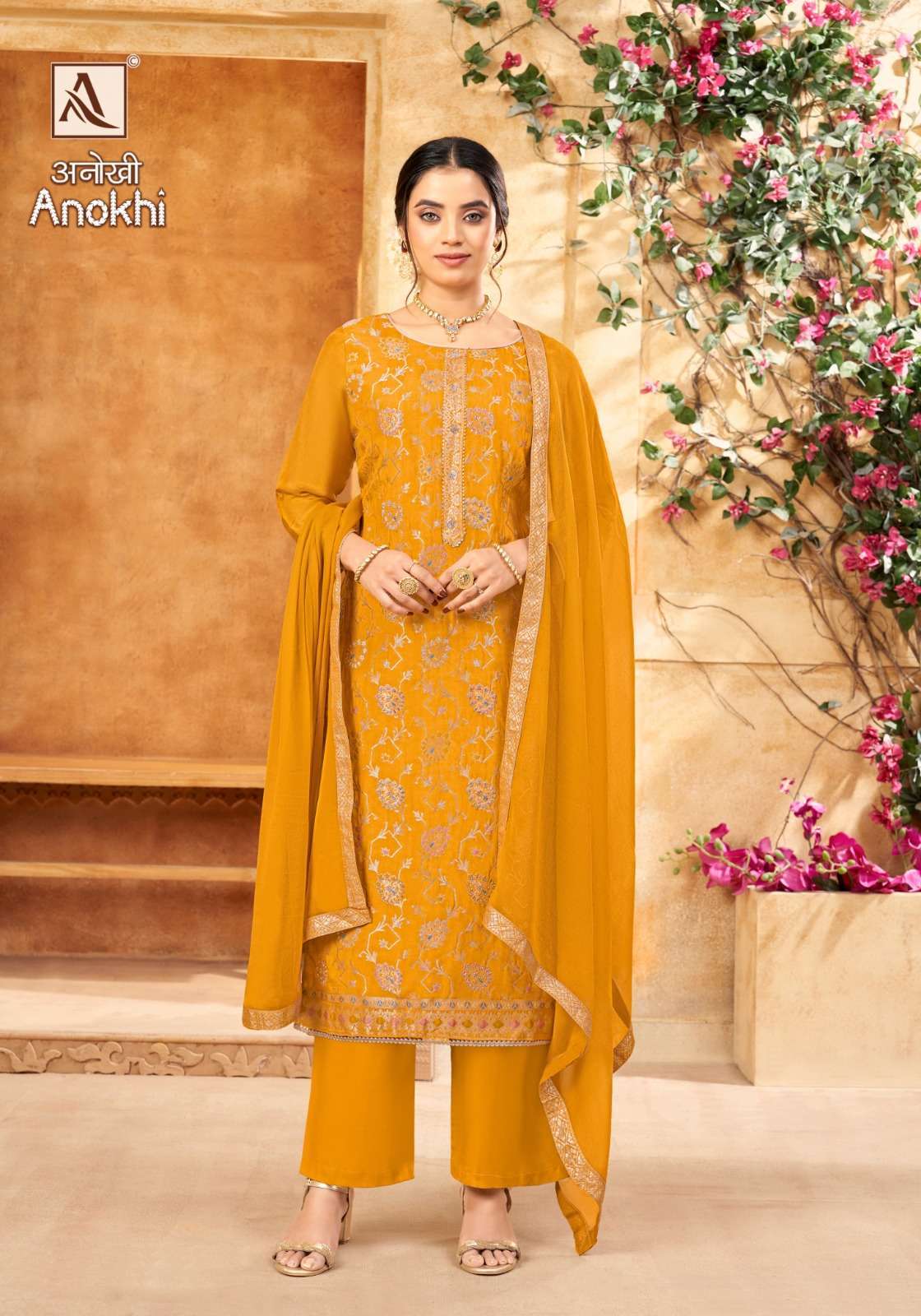 ALOK SUIT ANOKHI DESIGNER WORK JACQUARD FESTIVE WEAR SUIT CATALOG BEST RATE 