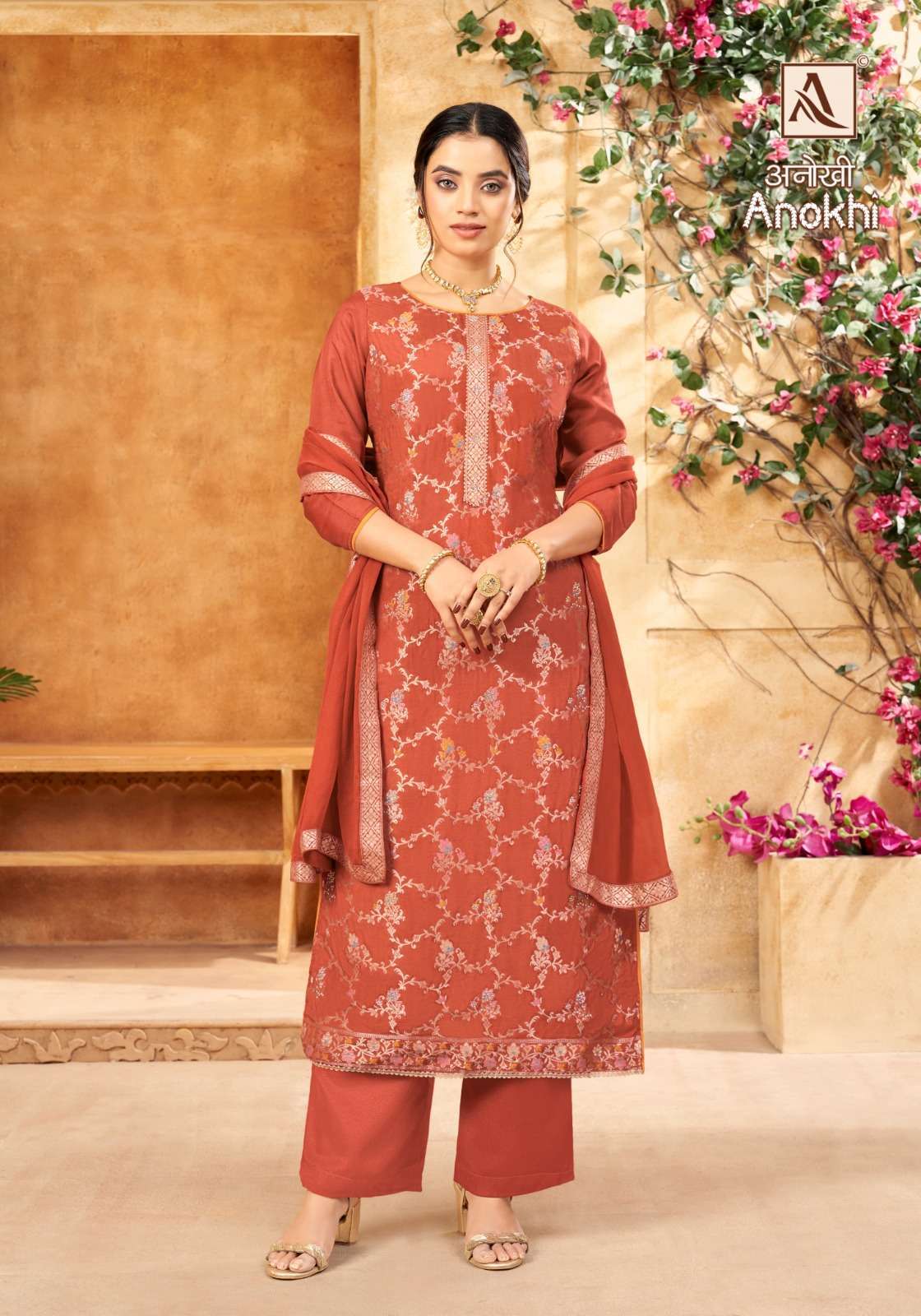 ALOK SUIT ANOKHI DESIGNER WORK JACQUARD FESTIVE WEAR SUIT CATALOG BEST RATE 