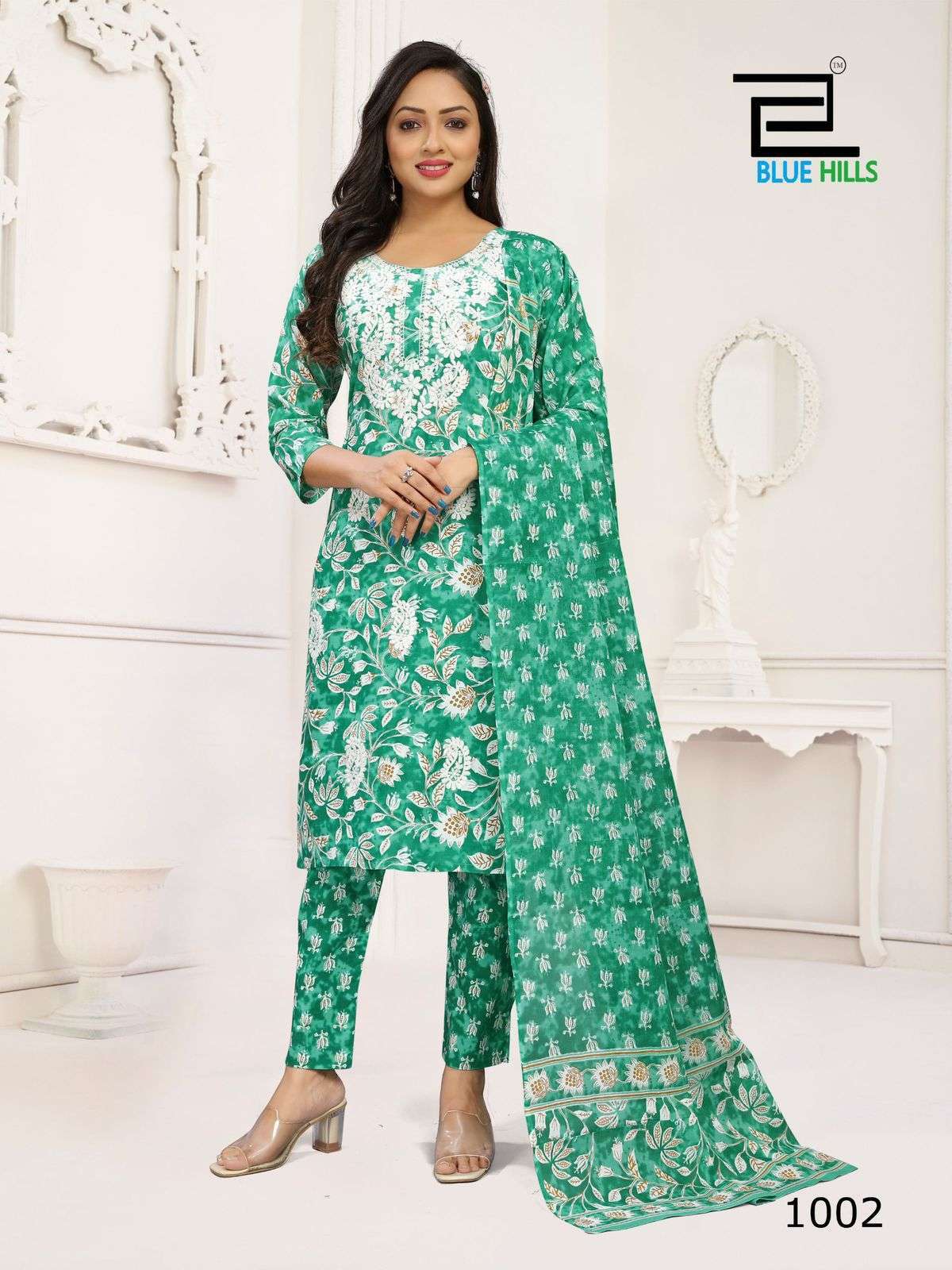 BLUE HILLS KANIKA VOL 3 COTTON TOP BOTTOM WITH DUPATTA LATEST CATALOGUE DEALER IN SURAT 