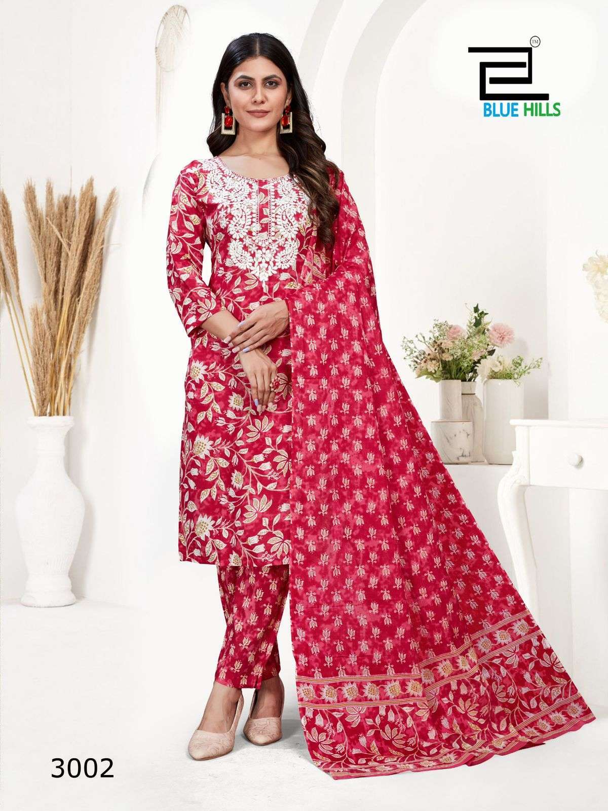BLUE HILLS KANIKA VOL 3 COTTON TOP BOTTOM WITH DUPATTA LATEST CATALOGUE DEALER IN SURAT 