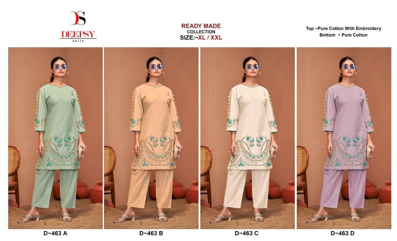 DEEPSY D 463 COLORS EMBROIDERY WORK TOP BOTTOM PAKISTANI DESIGNE WHOLESALE PRICE SURAT 2024
