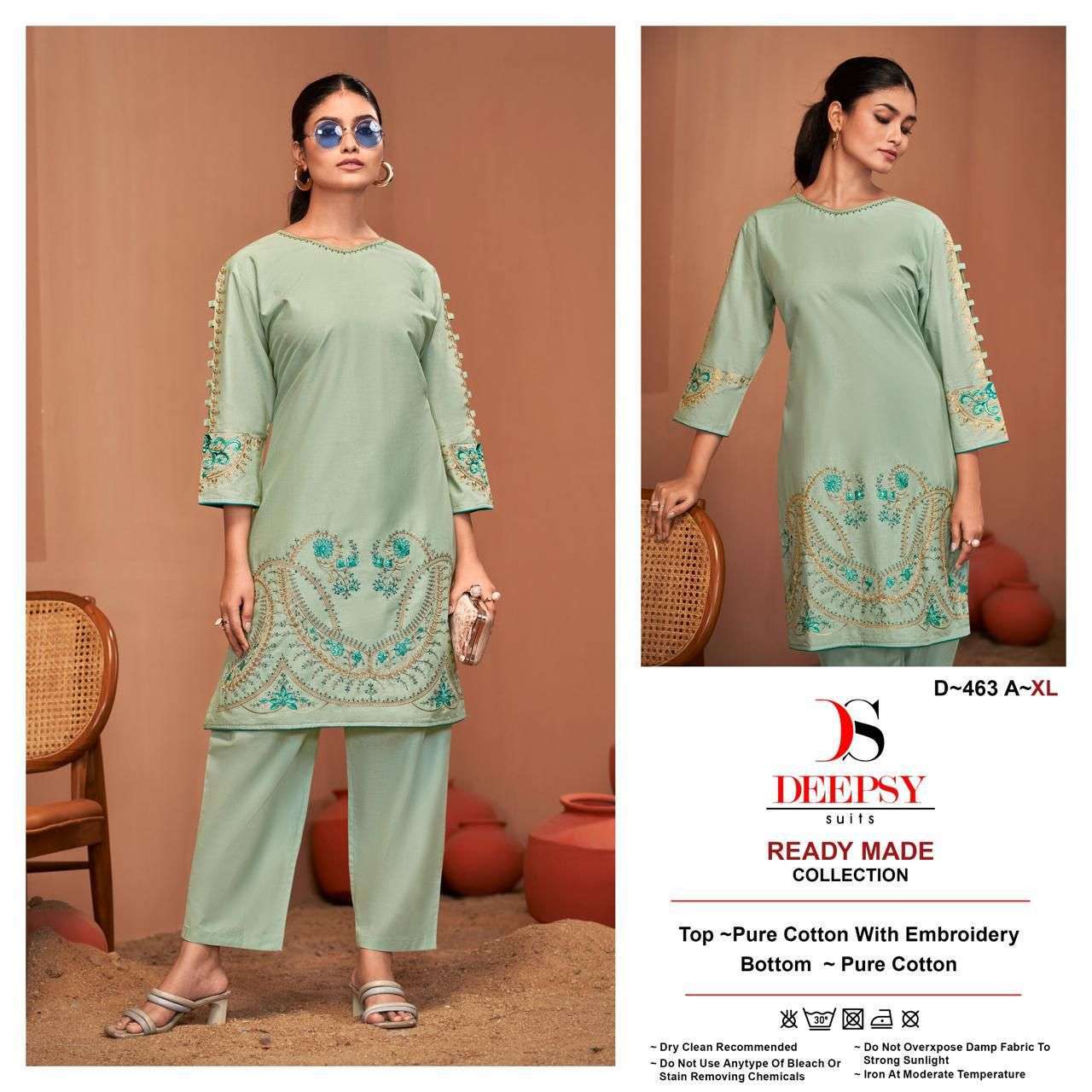 DEEPSY D 463 COLORS EMBROIDERY WORK TOP BOTTOM PAKISTANI DESIGNE WHOLESALE PRICE SURAT 2024
