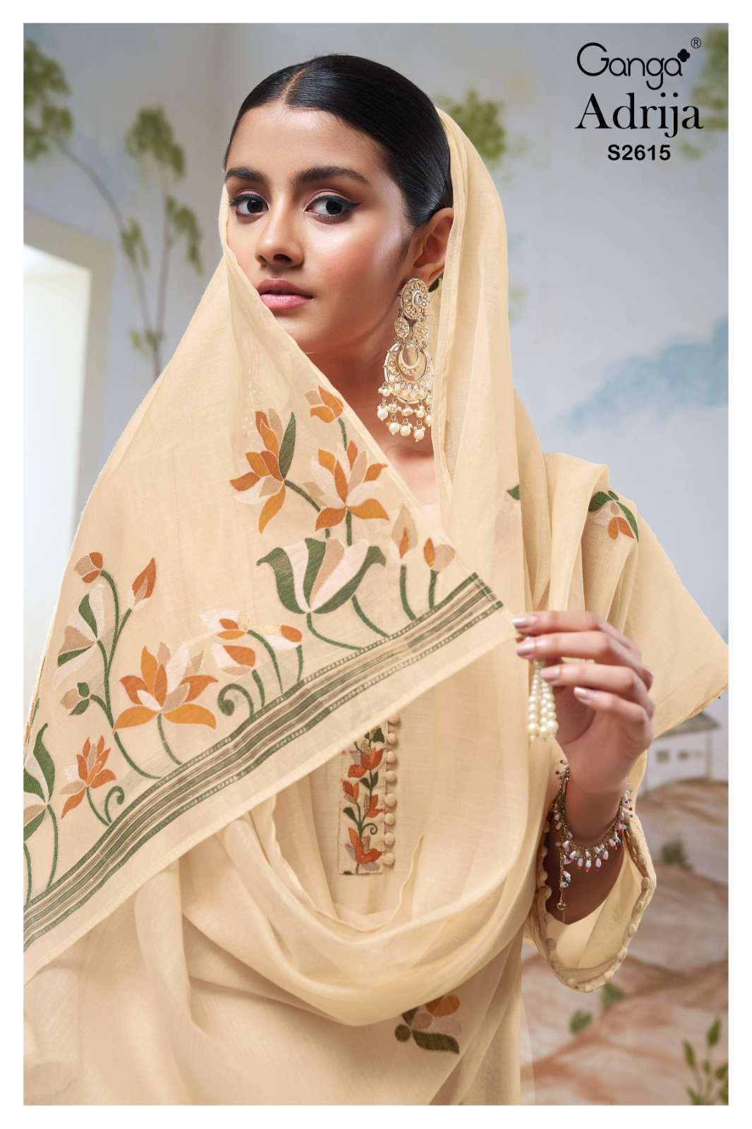 GANGA FASHION ADRIJA 2615 DESIGN SILK GANGA SUIT CATALOGUE WHOLESALER IN SURAT 