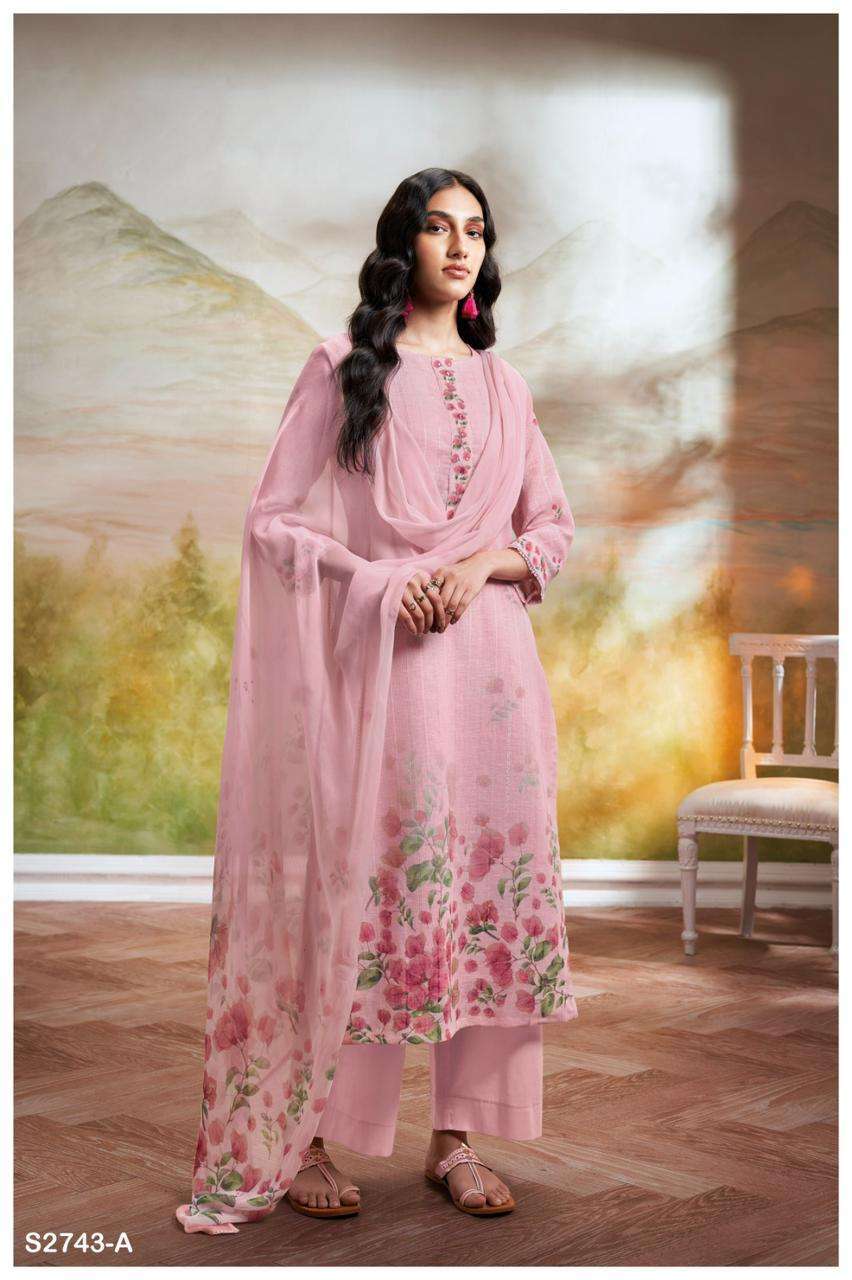 GANGA FASHION ESHANA 2743 PREMIUM LADIES COTTON SUIT EXPORTER IN SURAT 2024