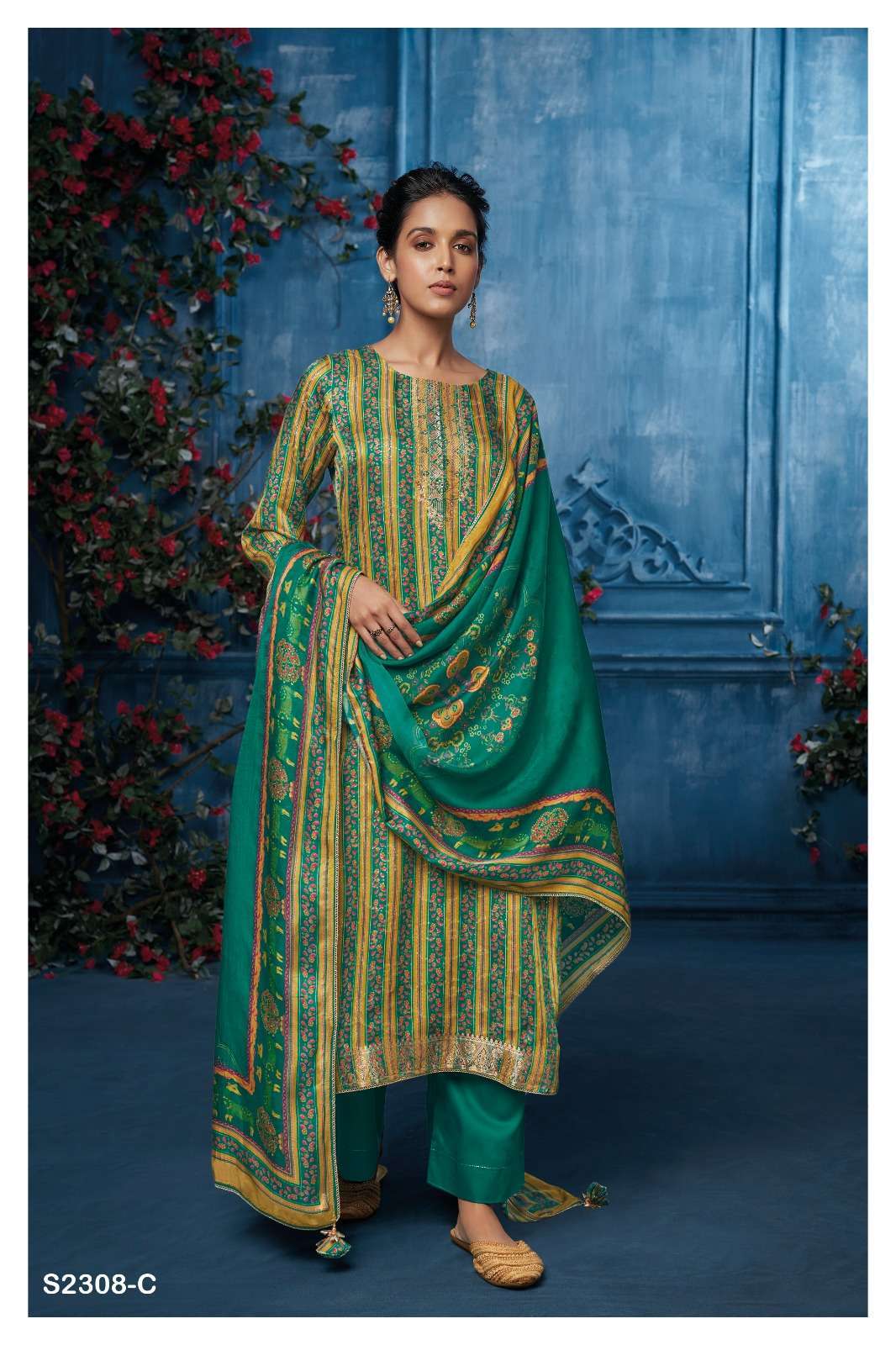 GANGA FASHION MAISIE 2308 GAJI SILK SALWER SUIT LATEST CATALOGUE WHOLESALER 