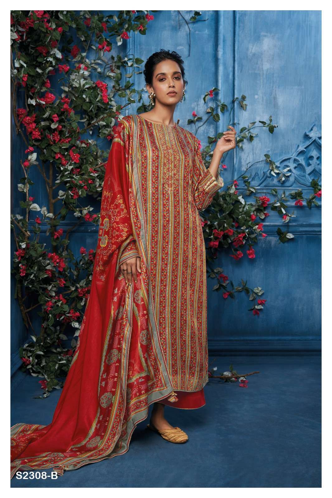 GANGA FASHION MAISIE 2308 GAJI SILK SALWER SUIT LATEST CATALOGUE WHOLESALER 