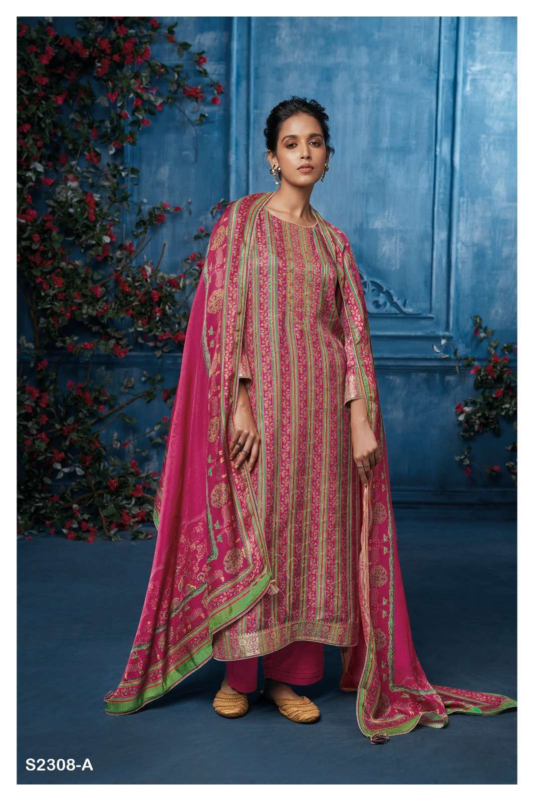 GANGA FASHION MAISIE 2308 GAJI SILK SALWER SUIT LATEST CATALOGUE WHOLESALER 